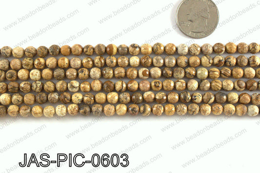 Picture Jasper faceted round 6mm JAS-PIC-0603