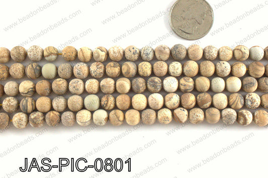 Picture Jasper matte round 8mm JAS-PIC-0801