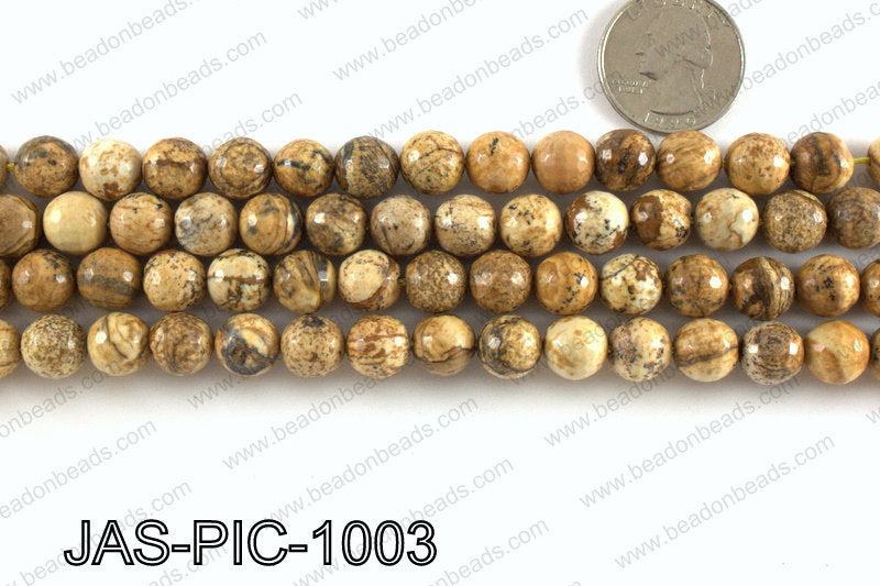 Picture Jasper faceted round 10mm JAS-PIC-1003