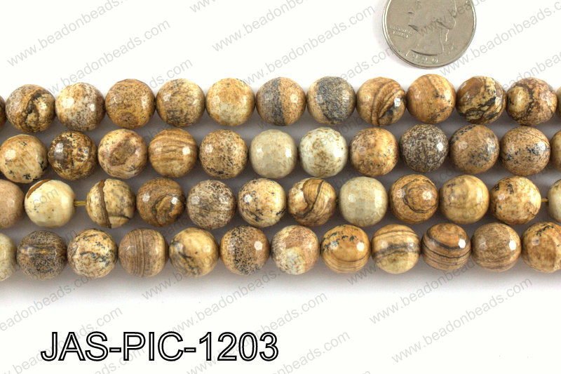 Picture Jasper faceted round 12mm JAS-PIC-1203