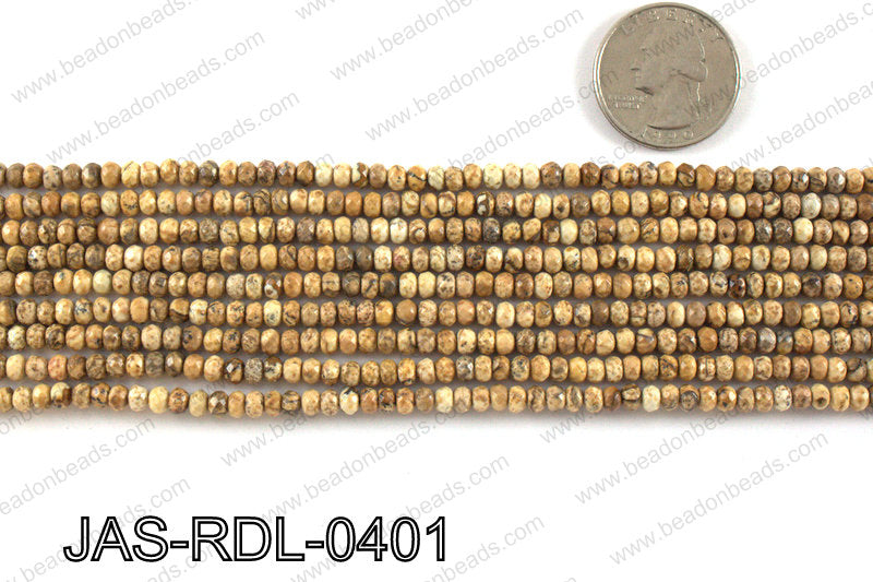 Picture Jasper faceted Rondelle 4mm JAS-RDL-0401