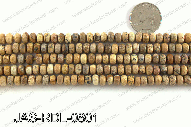 Picture Jasper faceted Rondelle 8mm JAS-RDL-0801