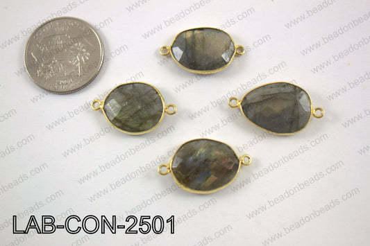 Labradorite oval connector 16X25mm LAB-CON-2501