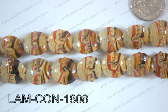 Lampwork Coin 18mm Yellow LAM-CON-1808