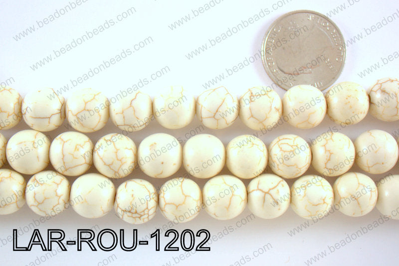 Large hole howlite round 12mmLAR-ROU-1202