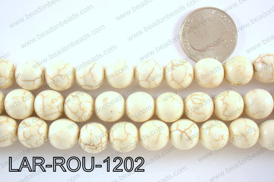 Large hole howlite round 12mmLAR-ROU-1202