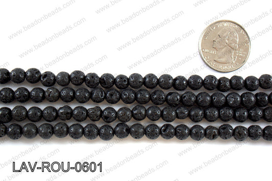 Black Lava Round 6mm LAV-ROU-0601