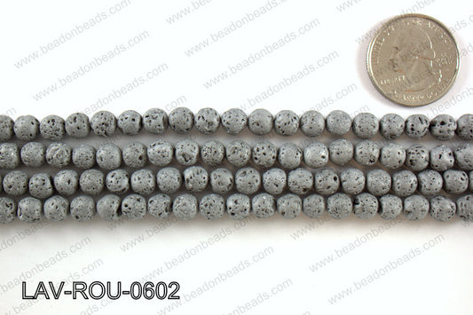 Metallic Coated Lava Round 6mm LAV-ROU-0602