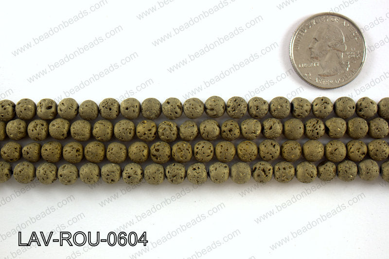 Metallic Coated Lava Round 6mm LAV-ROU-0604