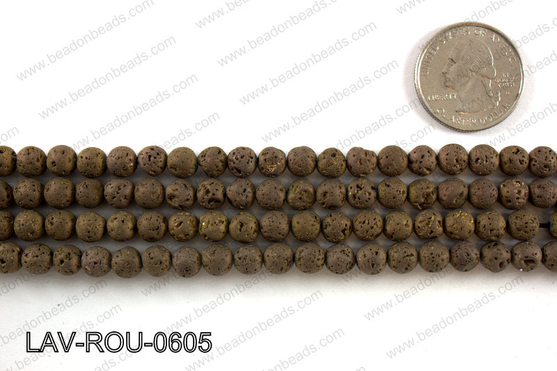 Metallic Coated Lava Round 6mm LAV-ROU-0605