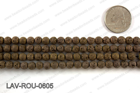 Metallic Coated Lava Round 6mm LAV-ROU-0605