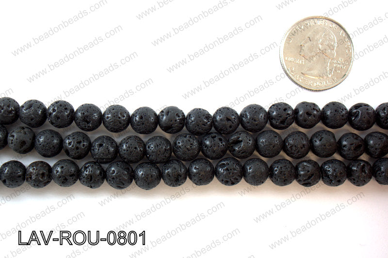 Black Lava Round 8mm LAV-ROU-0801