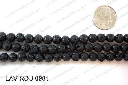 Black Lava Round 8mm LAV-ROU-0801