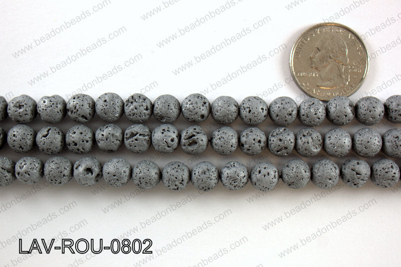 Metallic Coated Lava Round 8mm LAV-ROU-0802