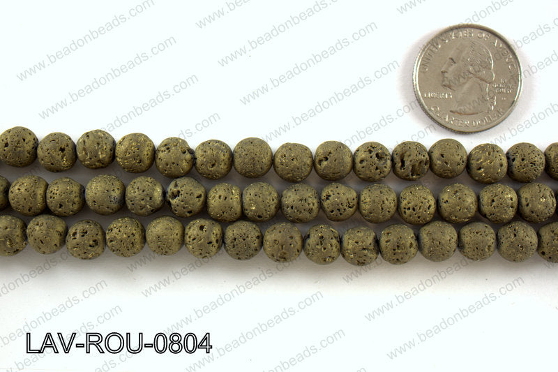 Metallic Coated Lava Round 8mm LAV-ROU-0804