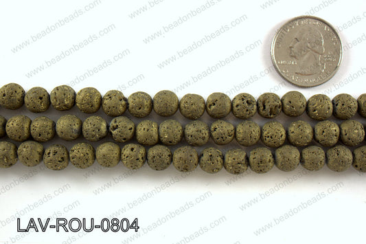 Metallic Coated Lava Round 8mm LAV-ROU-0804