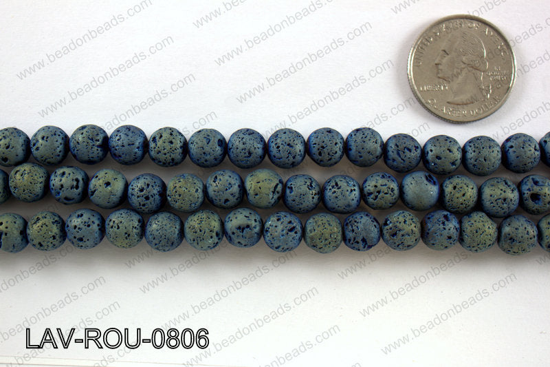Metallic Coated Lava Round 8mm LAV-ROU-0806
