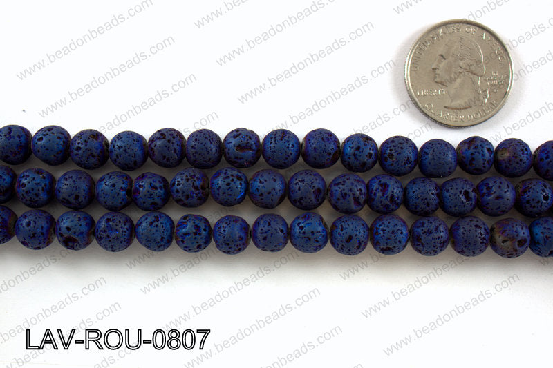 Metallic Coated Lava Round 8mm LAV-ROU-0807