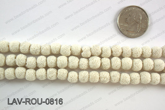 Lava Round, White 8mm LAV-ROU-0816