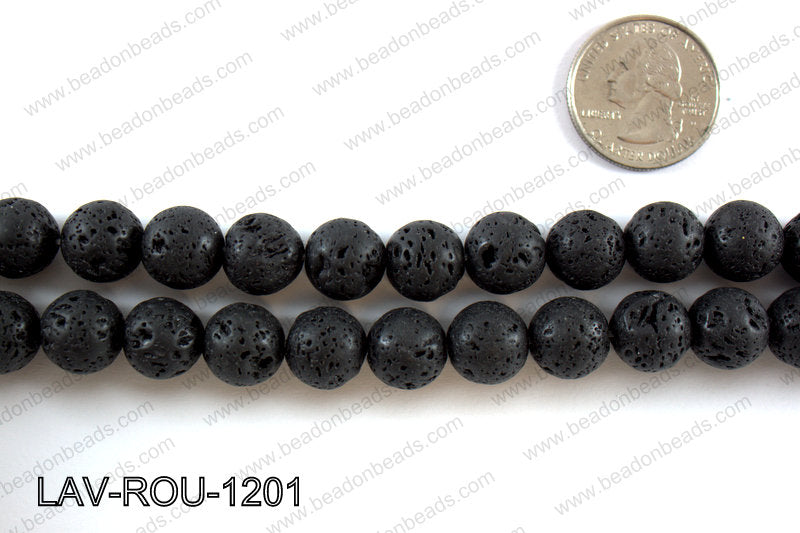 Black Lava Round 12mm LAV-ROU-1201
