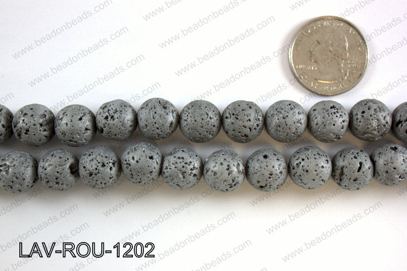 Metallic Coated Lava Round 12mm LAV-ROU-1202