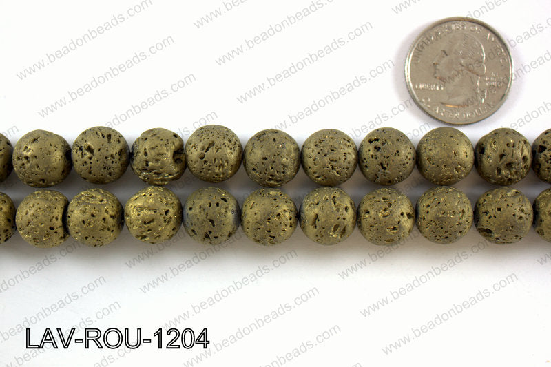 Metallic Coated Lava Round 12mm LAV-ROU-1204