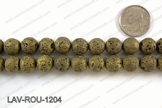 Metallic Coated Lava Round 12mm LAV-ROU-1204