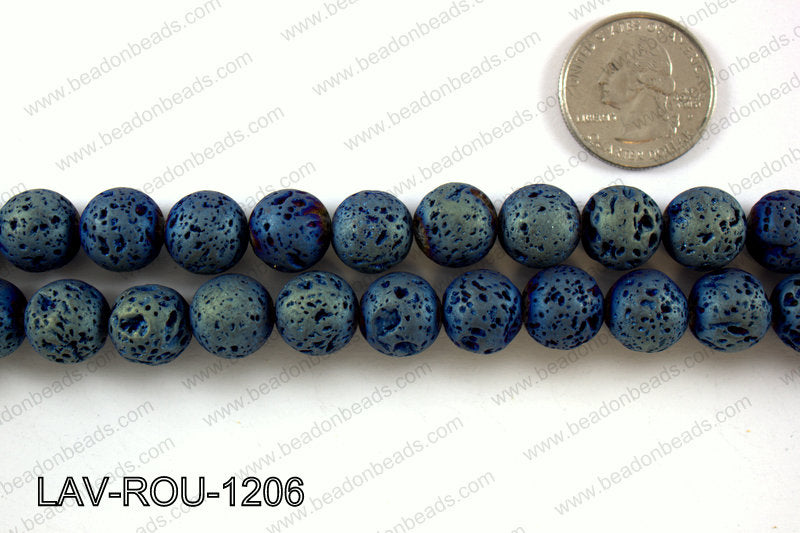 Metallic Coated Lava Round 12mm LAV-ROU-1206
