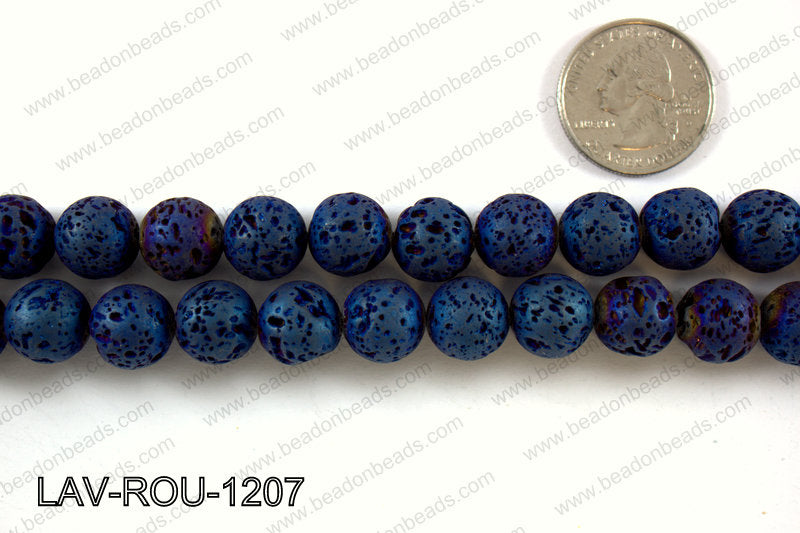 Metallic Coated Lava Round 12mm LAV-ROU-1207