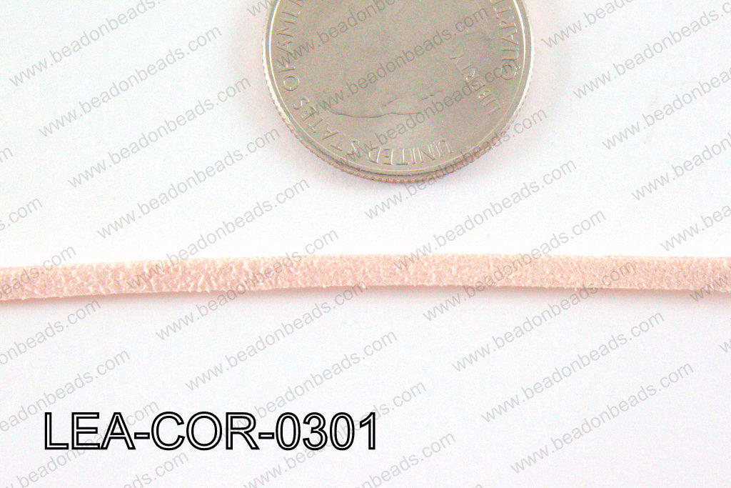 Leatherette Cord Light Pink 3mm LEA-COR-0301