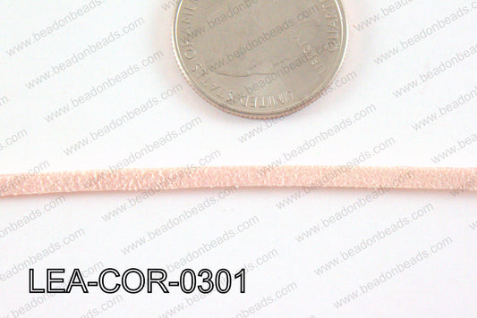 Leatherette Cord Light Pink 3mm LEA-COR-0301