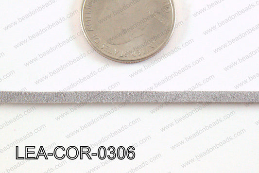 Leatherette Cord Grey 3mm LEA-COR-0306