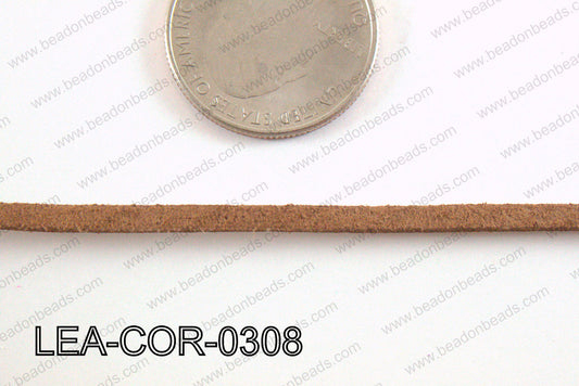 Leatherette Cord Brown 3mm LEA-COR-0308