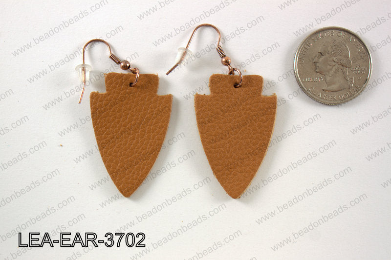 Leather arrow earrings 37x24mm LEA-EAR-3702