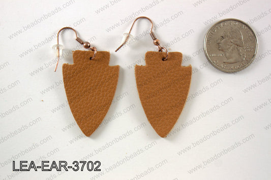 Leather arrow earrings 37x24mm LEA-EAR-3702