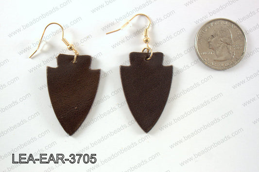 Leather arrow earrings 37x24mm LEA-EAR-3705