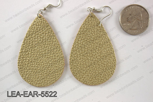 Imitation leather teardop earrings 55x35mm LEA-EAR-5522