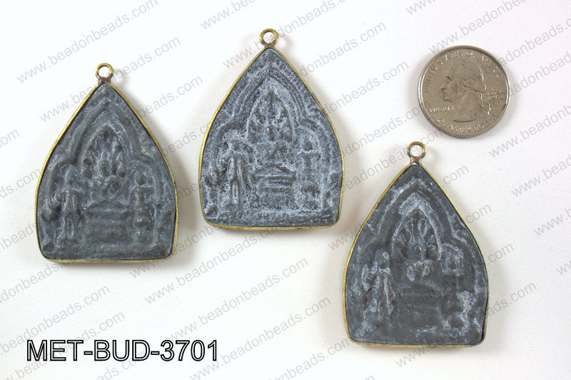 Thai buddha pendant, 37x51mm MET-BUD-3701