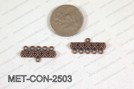 5 Hole Connector Copper 25x12mm MET-CON-2503