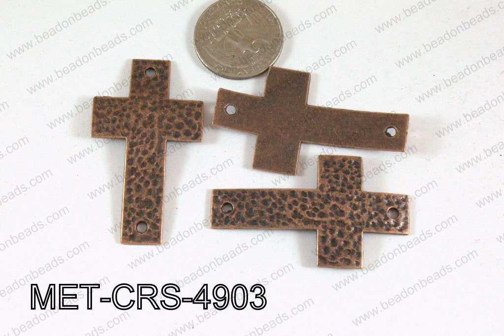 Hammered Metal Cross Connector Copper 49x29mm MET-CRS-4903