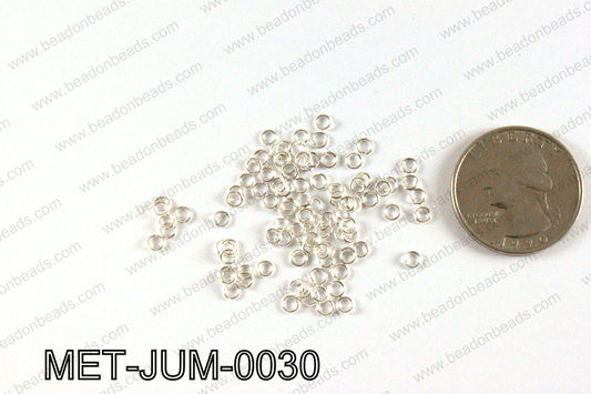 3MM Light Silver open Jump ring MET-JUM-0030
