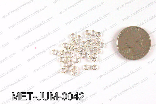 4MM Light Silver open Jump ring MET-JUM-0042