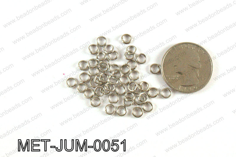 5MM Dark Silver open Jump ring MET-JUM-0051