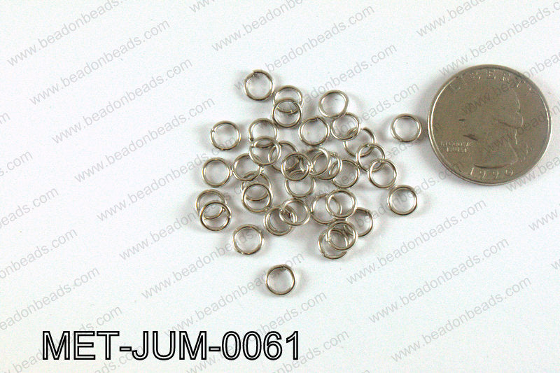 6MM Dark Silver open Jump ring MET-JUM-0061