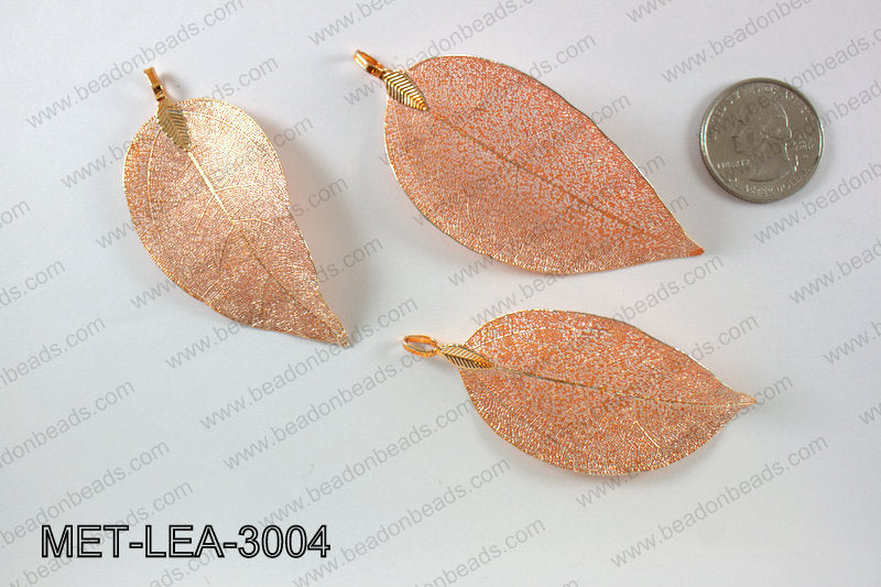 Electroplated copper leaf, 30x60mm MET-LEA-3004