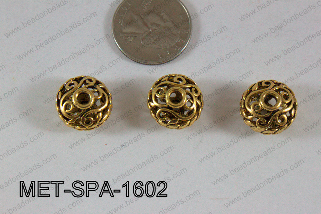 Filligree Spacer Gold 10x16mm MET-SPA-1602