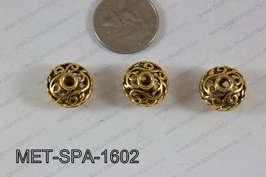 Filligree Spacer Gold 10x16mm MET-SPA-1602