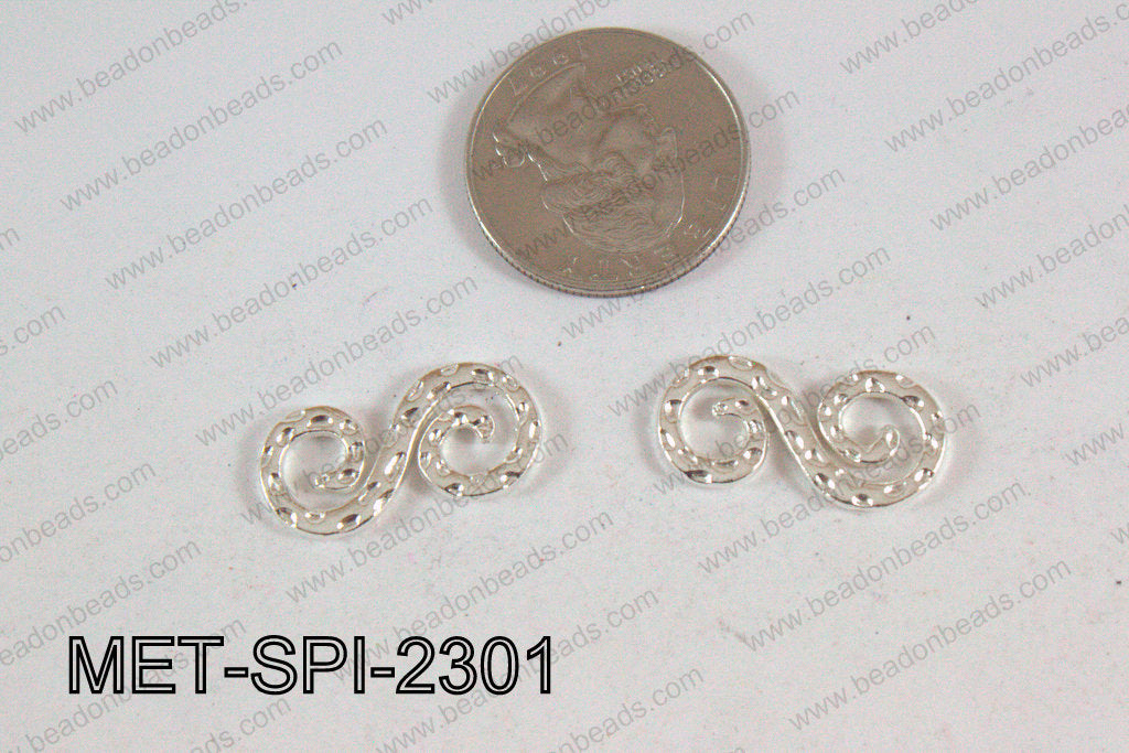 Spiral Connector Light Silver 23x12mm MET-SPI-2301