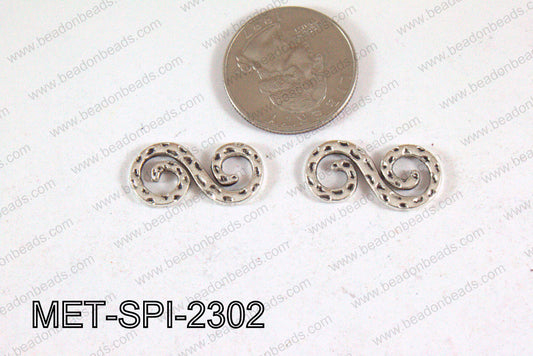 Spiral Connector Dark Silver 23x12mm MET-SPI-2302