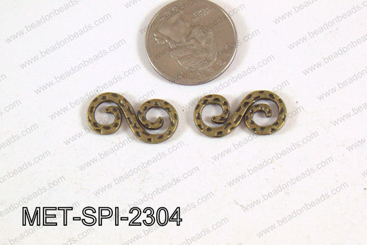 Spiral Connector Bronze 23x12mm MET-SPI-2304